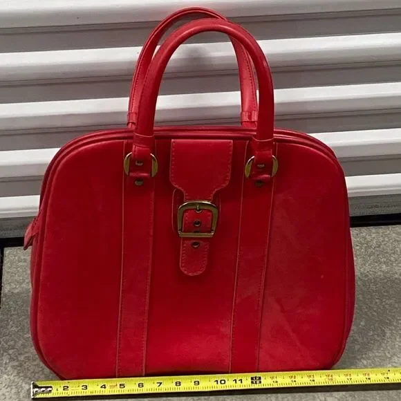 VTG,Talon Travel Elegant Red Leather Satchel Unisex Bag